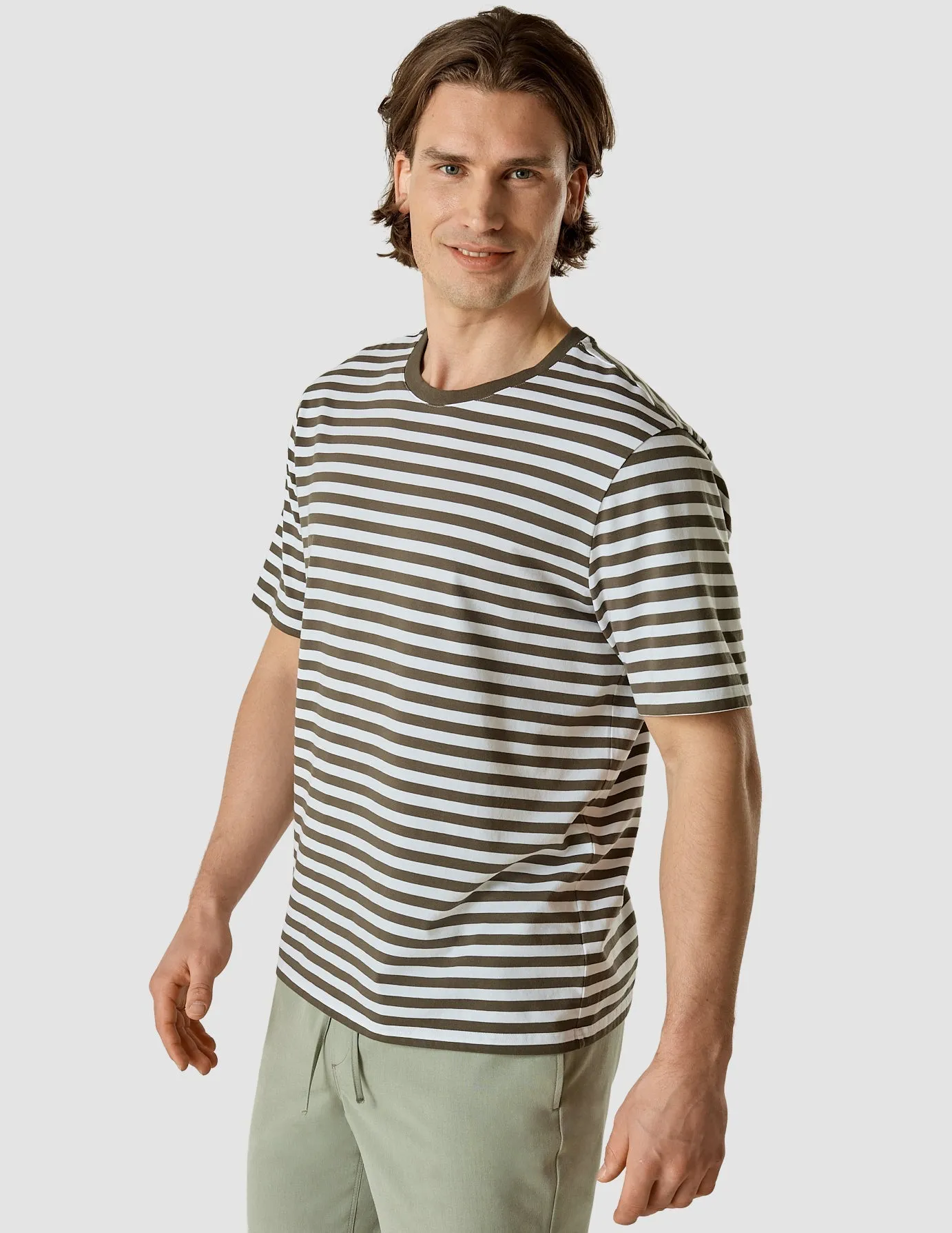Striped Supima T-Shirt Box Fit Urban Green sold by Shaping New Tomorrow
