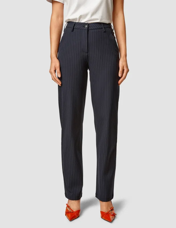 Essential Pants Straight Navy Pinstripe sold by Shaping New Tomorrow
