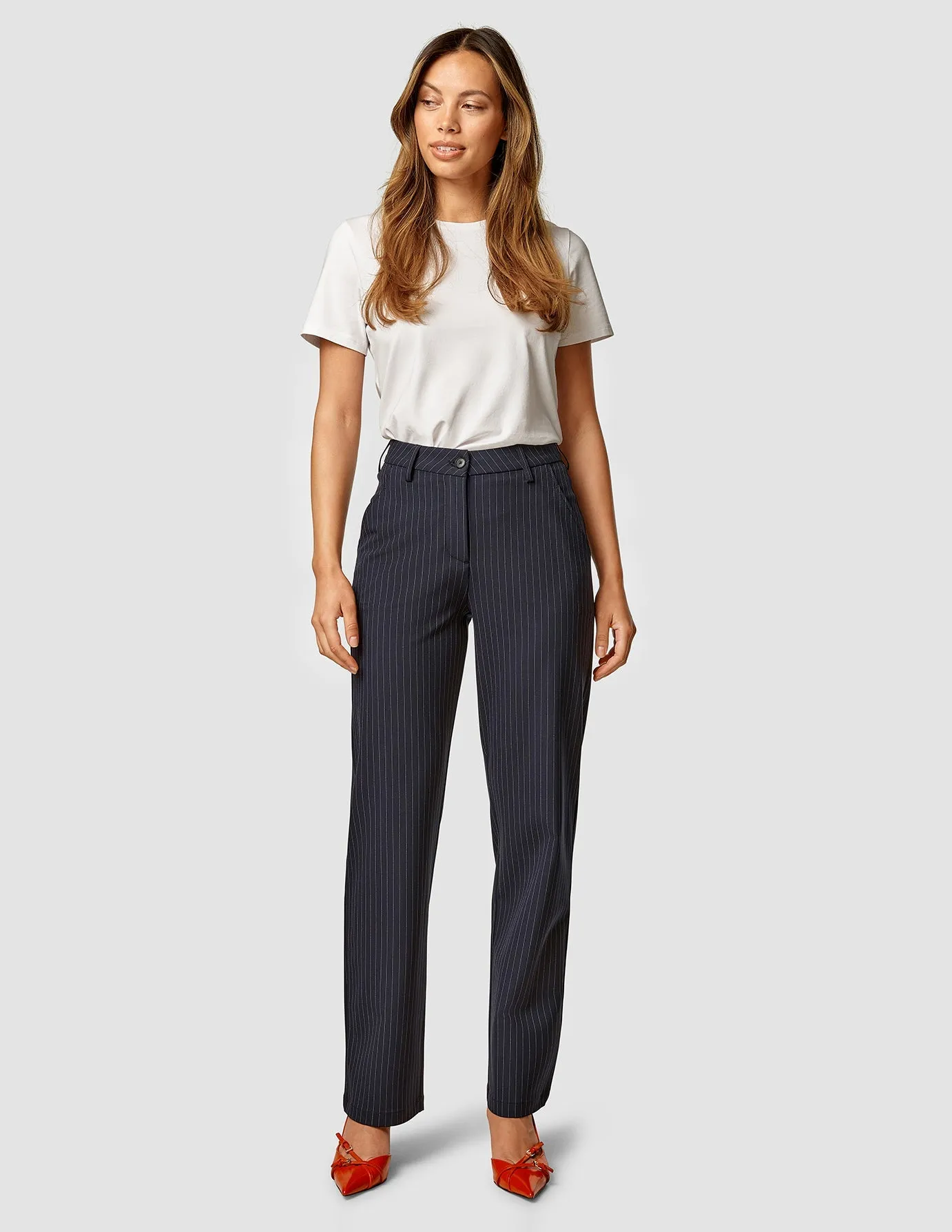 Essential Pants Straight Navy Pinstripe sold by Shaping New Tomorrow product image thumbnail 2