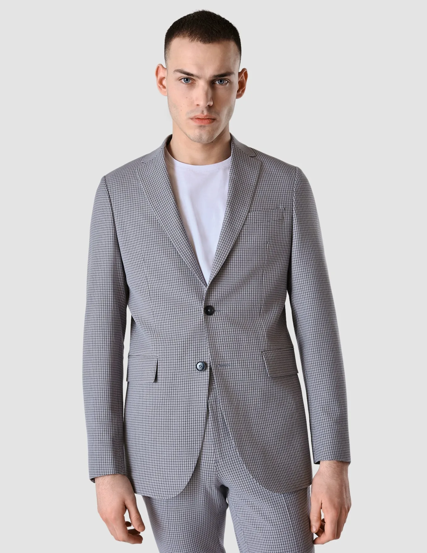 Essential Blazer Slim Duo Check Blue sold by Shaping New Tomorrow