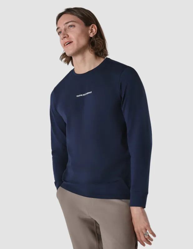 Supima Autograph Long-Sleeved T-shirt Navy sold by Shaping New Tomorrow