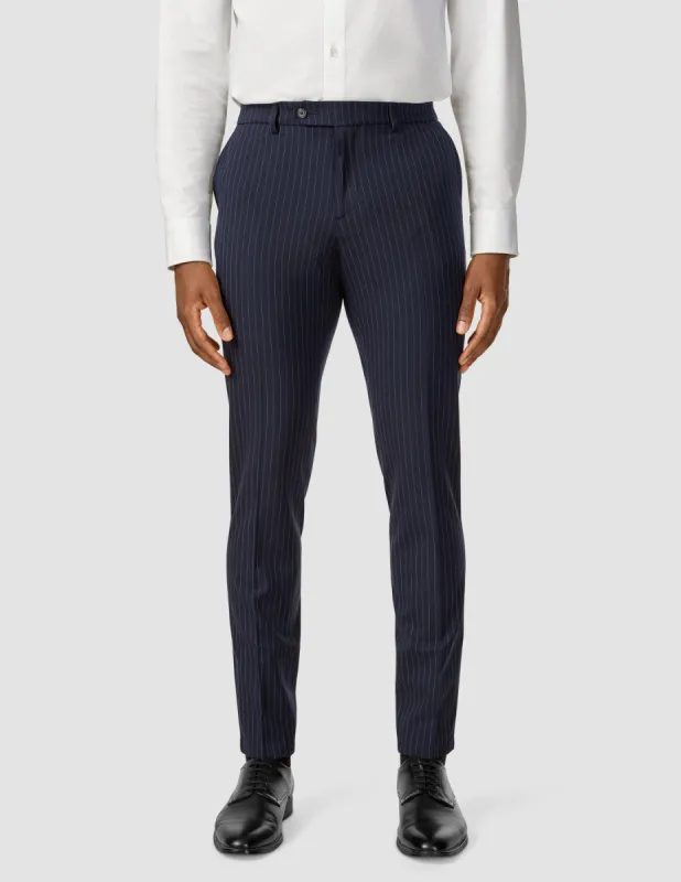 Essential Suit Pants Slim Navy Pinstripe sold by Shaping New Tomorrow