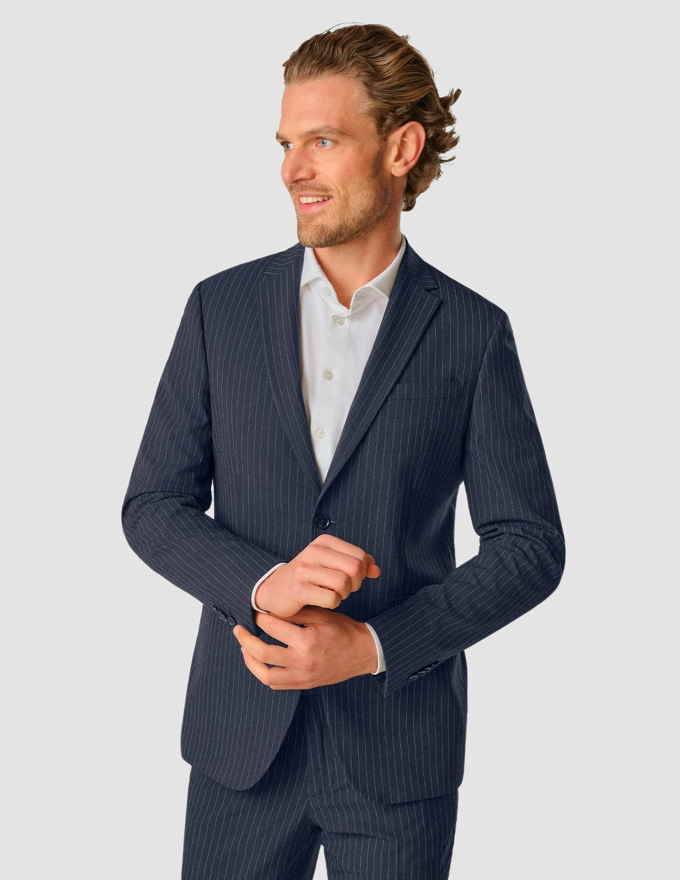 Essential Blazer Regular Navy Pinstripe sold by Shaping New Tomorrow