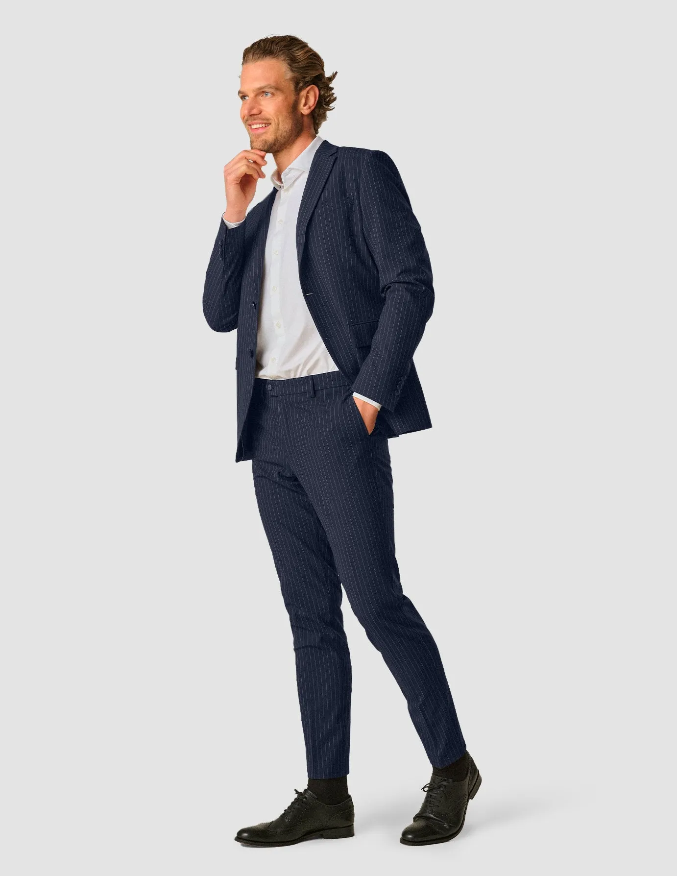 Essential Blazer Regular Navy Pinstripe sold by Shaping New Tomorrow product image thumbnail 2