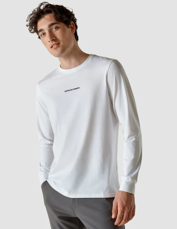 Supima Autograph Long-Sleeved T-Shirt White sold by Shaping New Tomorrow