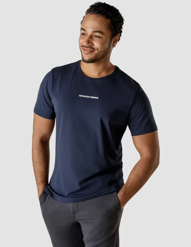 Supima Autograph T-shirt Navy sold by Shaping New Tomorrow