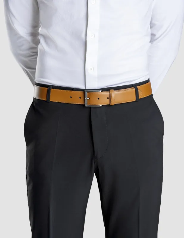 Cognac Belt Brushed Buckle sold by Shaping New Tomorrow