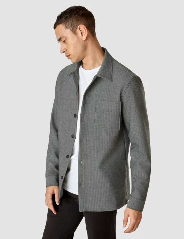 Heavy Edition Transitional Overshirt Grey Herringbone sold by Shaping New Tomorrow