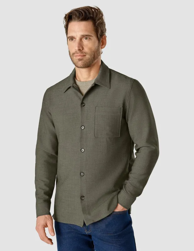 Heavy Edition Transitional Overshirt Remote Green Twill sold by Shaping New Tomorrow
