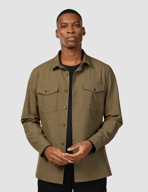 Essential Overshirt Vintage Brown Melange sold by Shaping New Tomorrow