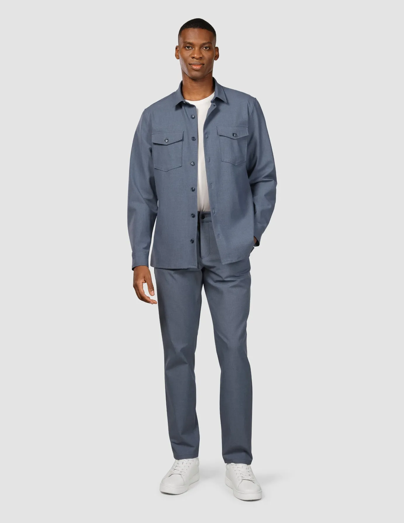 Essential Overshirt Storm Blue Melange sold by Shaping New Tomorrow product image thumbnail 4