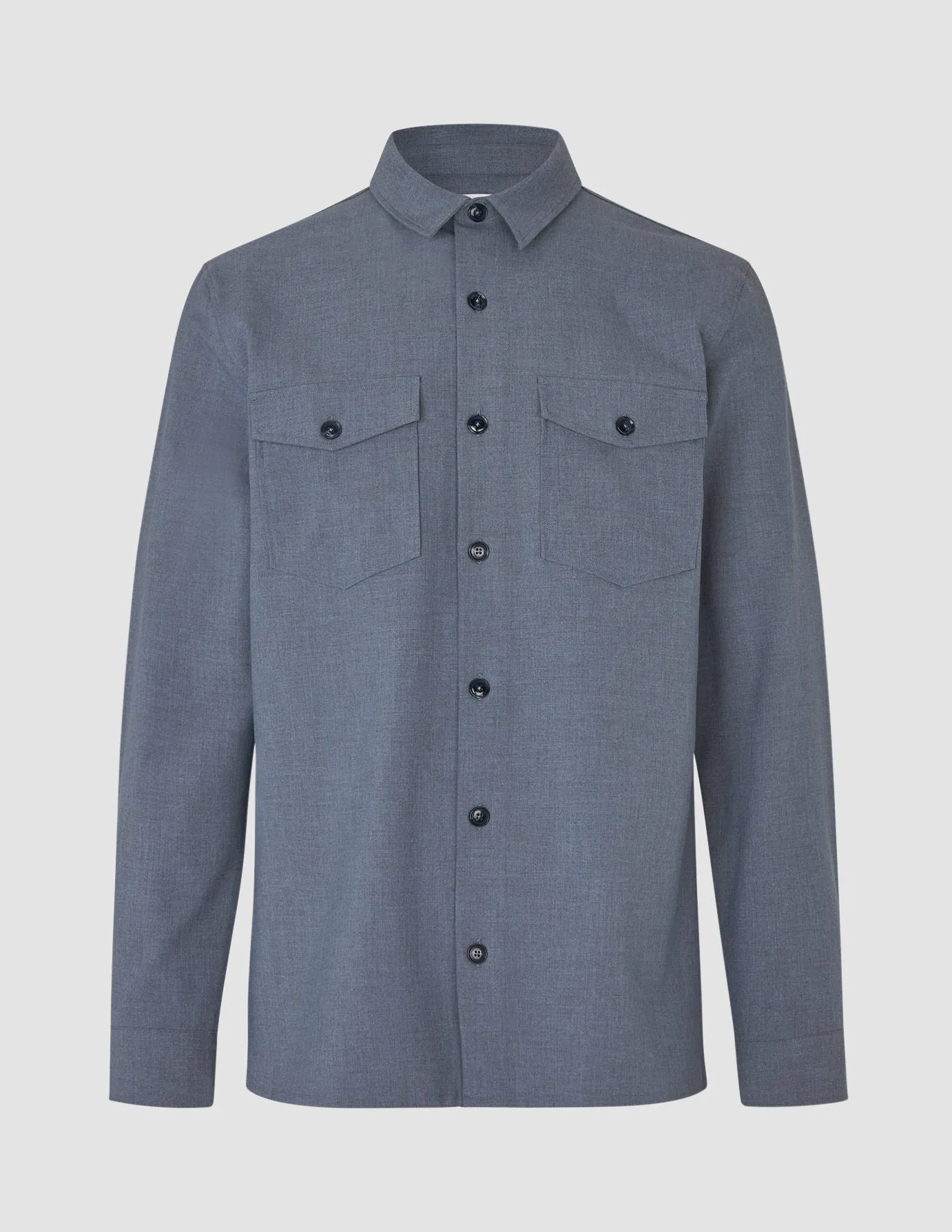 Essential Overshirt Storm Blue Melange sold by Shaping New Tomorrow product image thumbnail 3