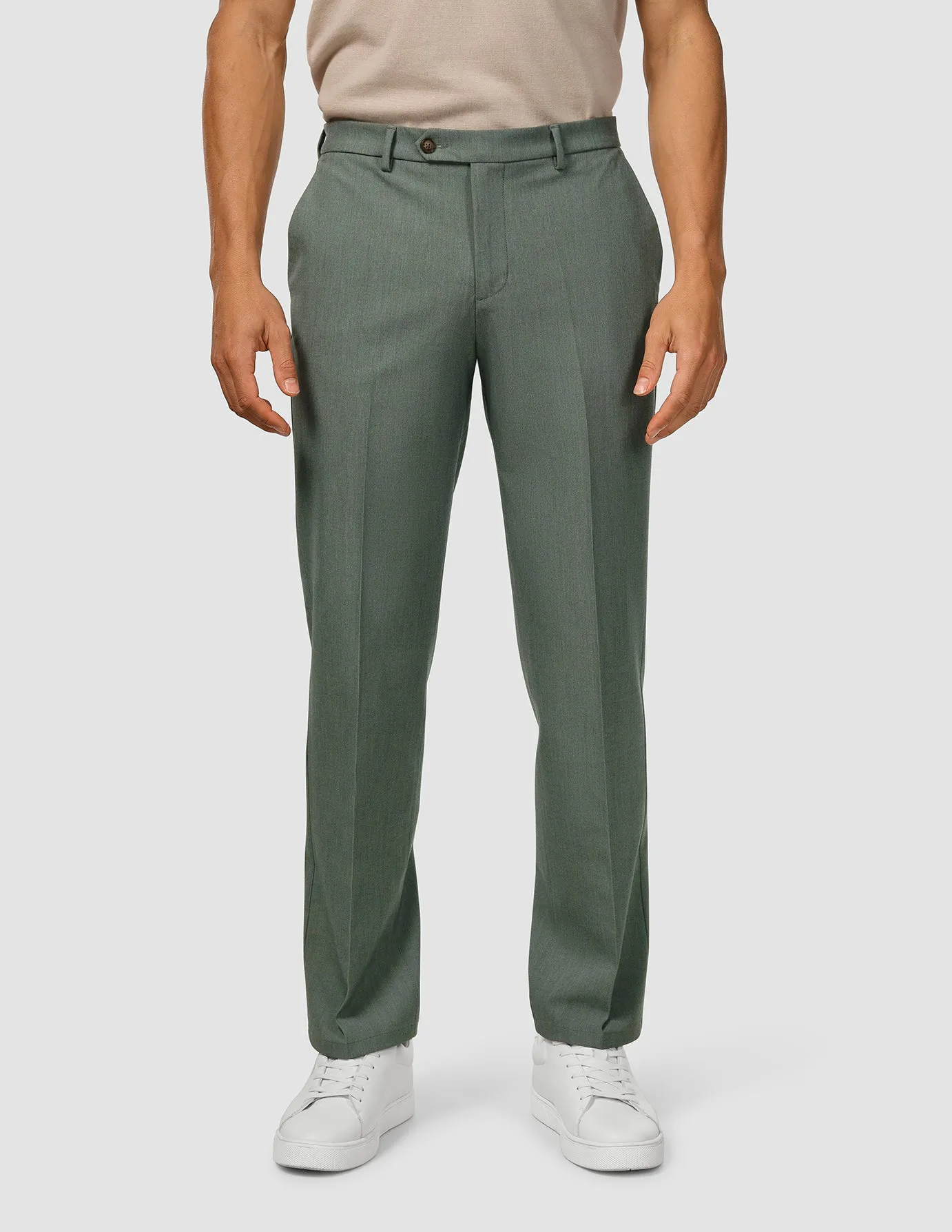 Essential Suit Pants Relaxed Fit Green Melange sold by Shaping New Tomorrow