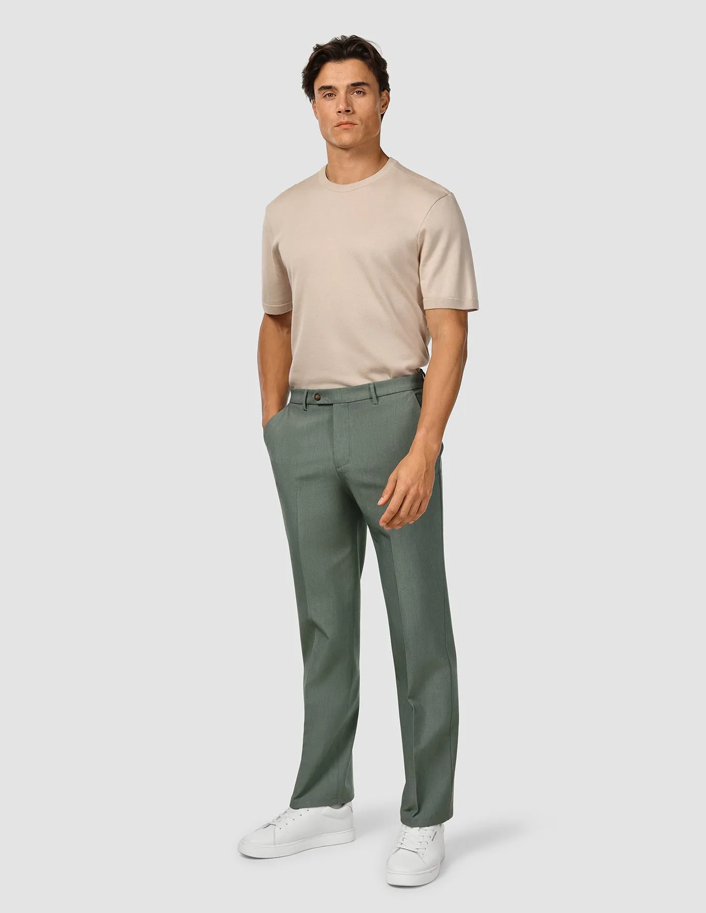 Essential Suit Pants Relaxed Fit Green Melange sold by Shaping New Tomorrow product image thumbnail 2