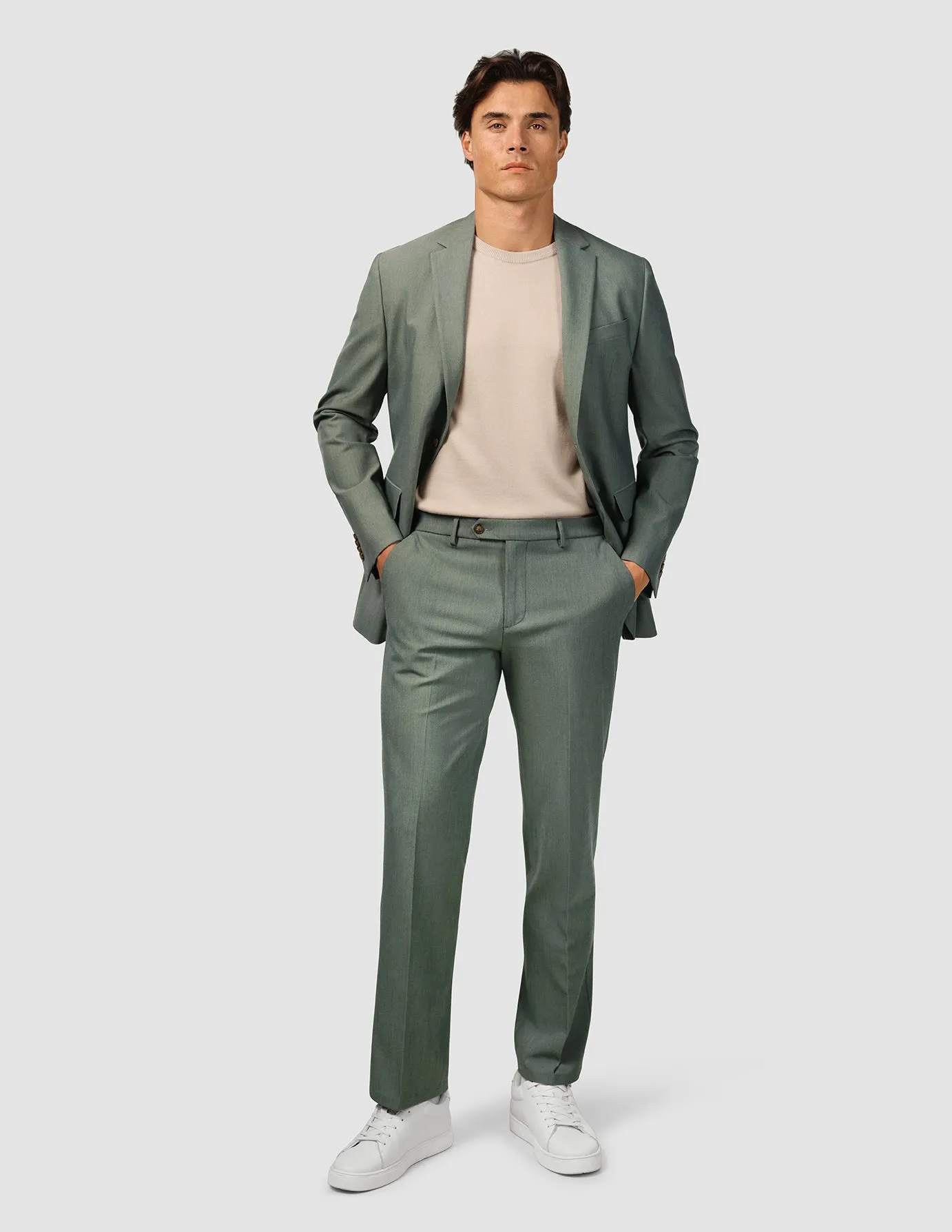 Essential Suit Pants Relaxed Fit Green Melange sold by Shaping New Tomorrow product image thumbnail 4