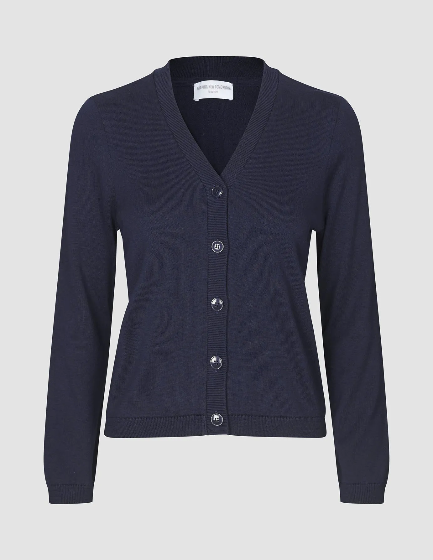 Fine Knit Cardigan Navy sold by Shaping New Tomorrow product image thumbnail 3