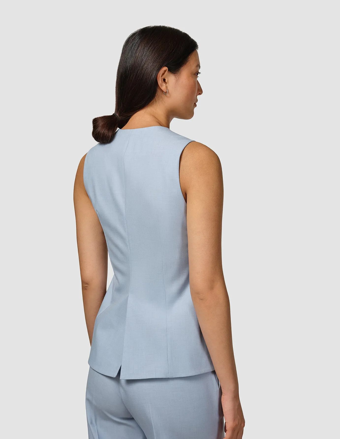 Essential Long Vest Sky Blue Melange sold by Shaping New Tomorrow product image thumbnail 4