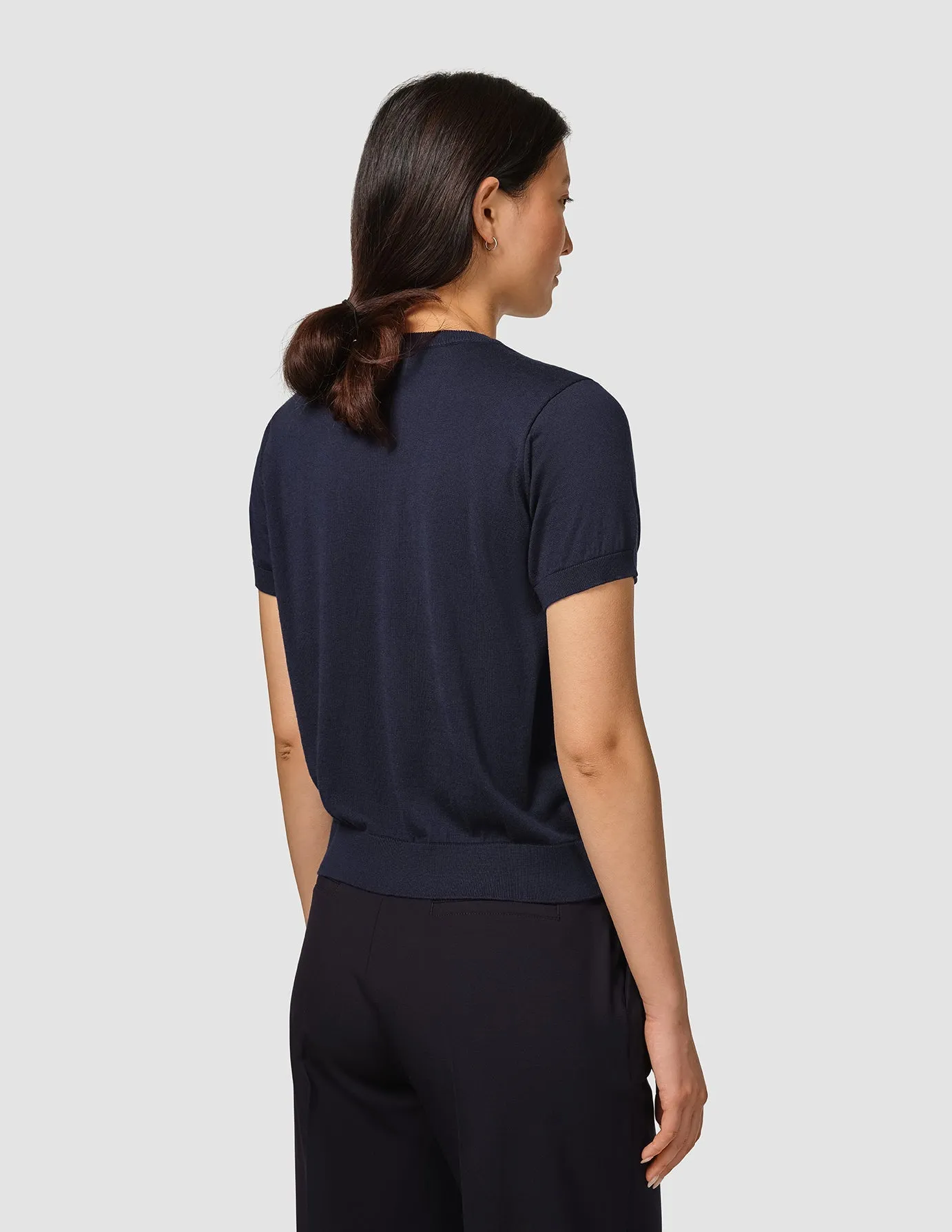 Fine Knit T-shirt Navy sold by Shaping New Tomorrow product image thumbnail 4