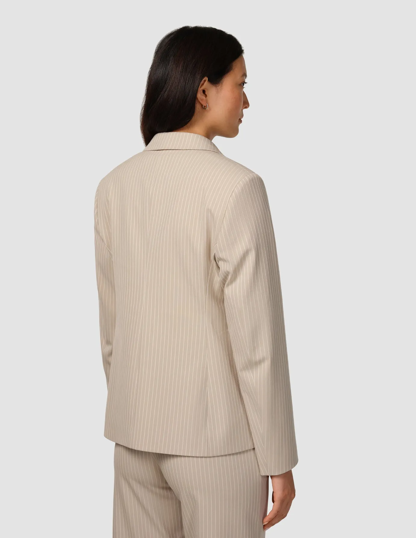 Essential Fitted Blazer Island Sand Pinstriped sold by Shaping New Tomorrow product image thumbnail 4