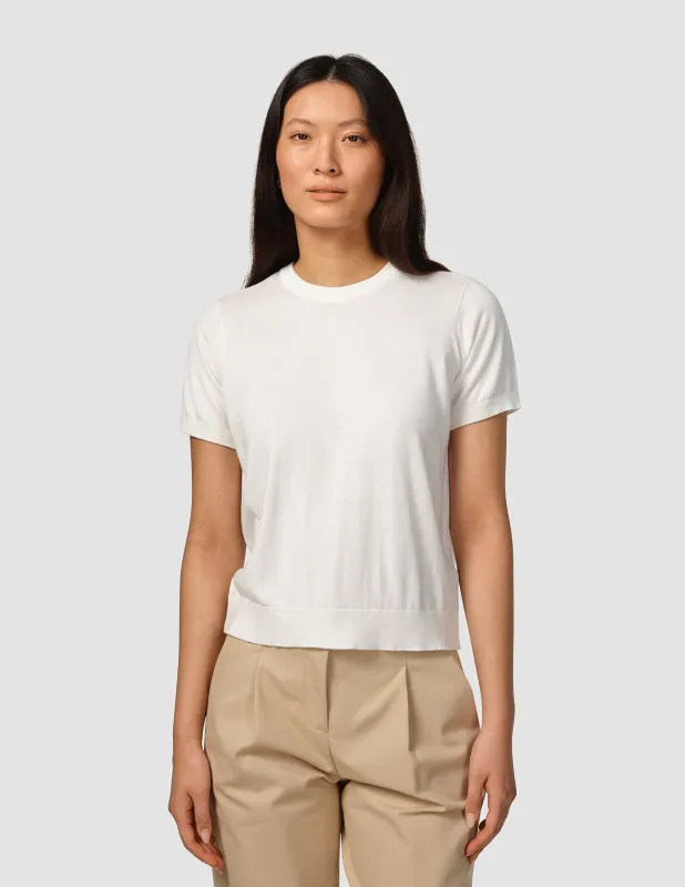 Fine Knit T-shirt Off White sold by Shaping New Tomorrow