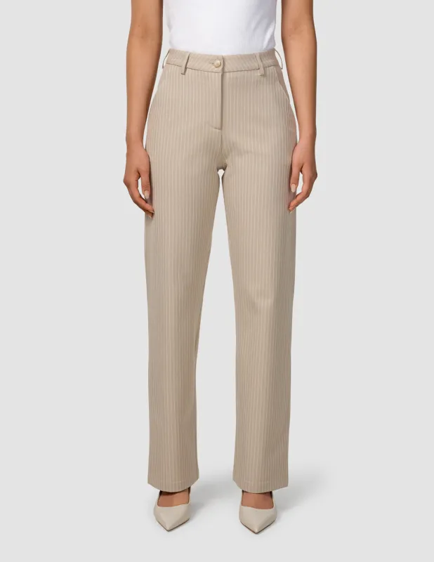 Essential Pants Straight Island Sand Pinstripe sold by Shaping New Tomorrow