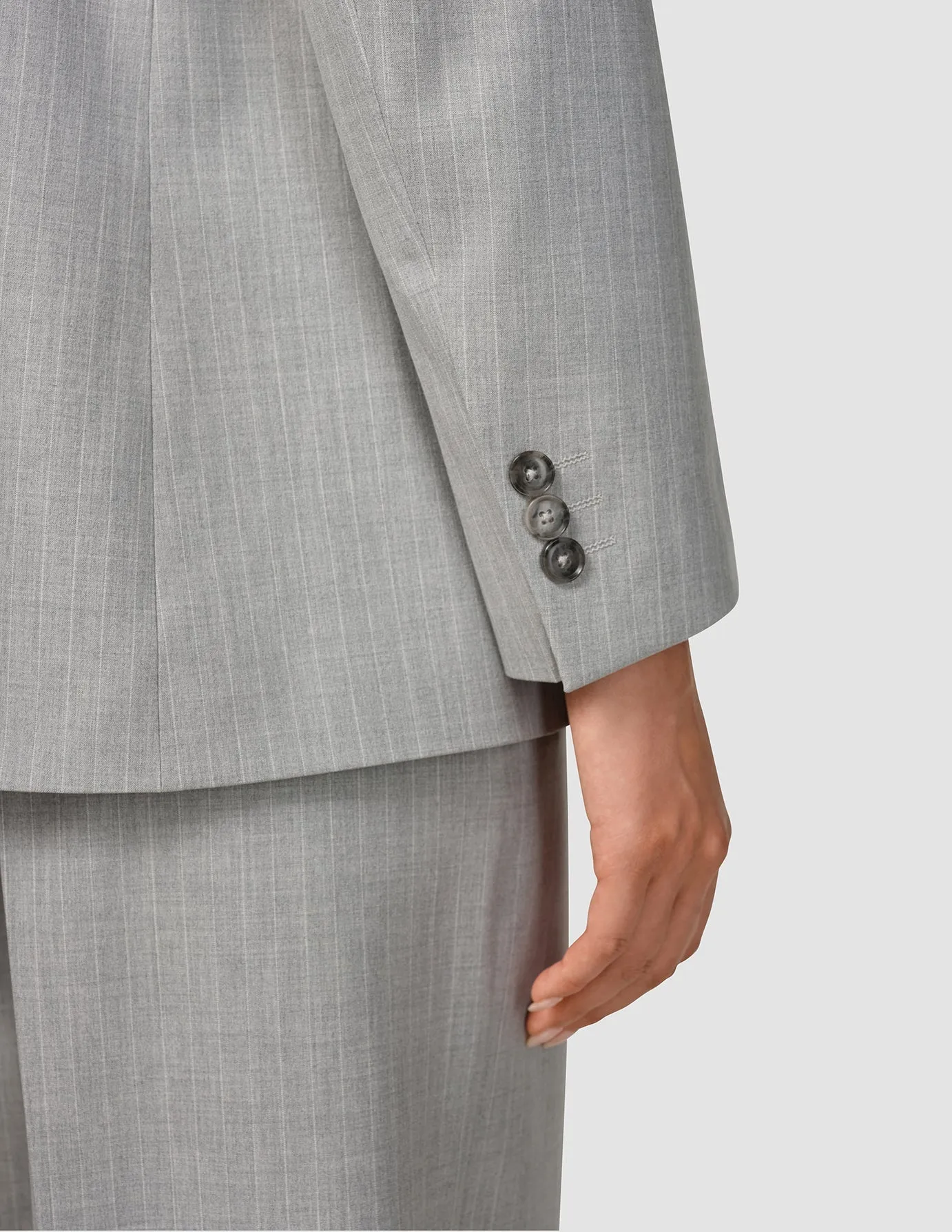 Essential Blazer Light Grey Pinstriped sold by Shaping New Tomorrow product image thumbnail 5