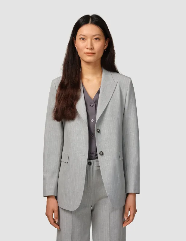 Essential Blazer Light Grey Pinstriped sold by Shaping New Tomorrow