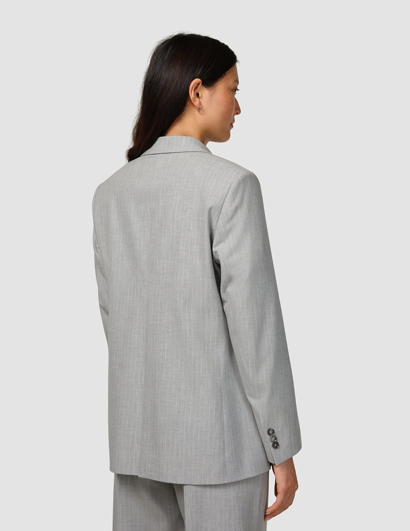 Essential Blazer Light Grey Pinstriped sold by Shaping New Tomorrow product image thumbnail 4