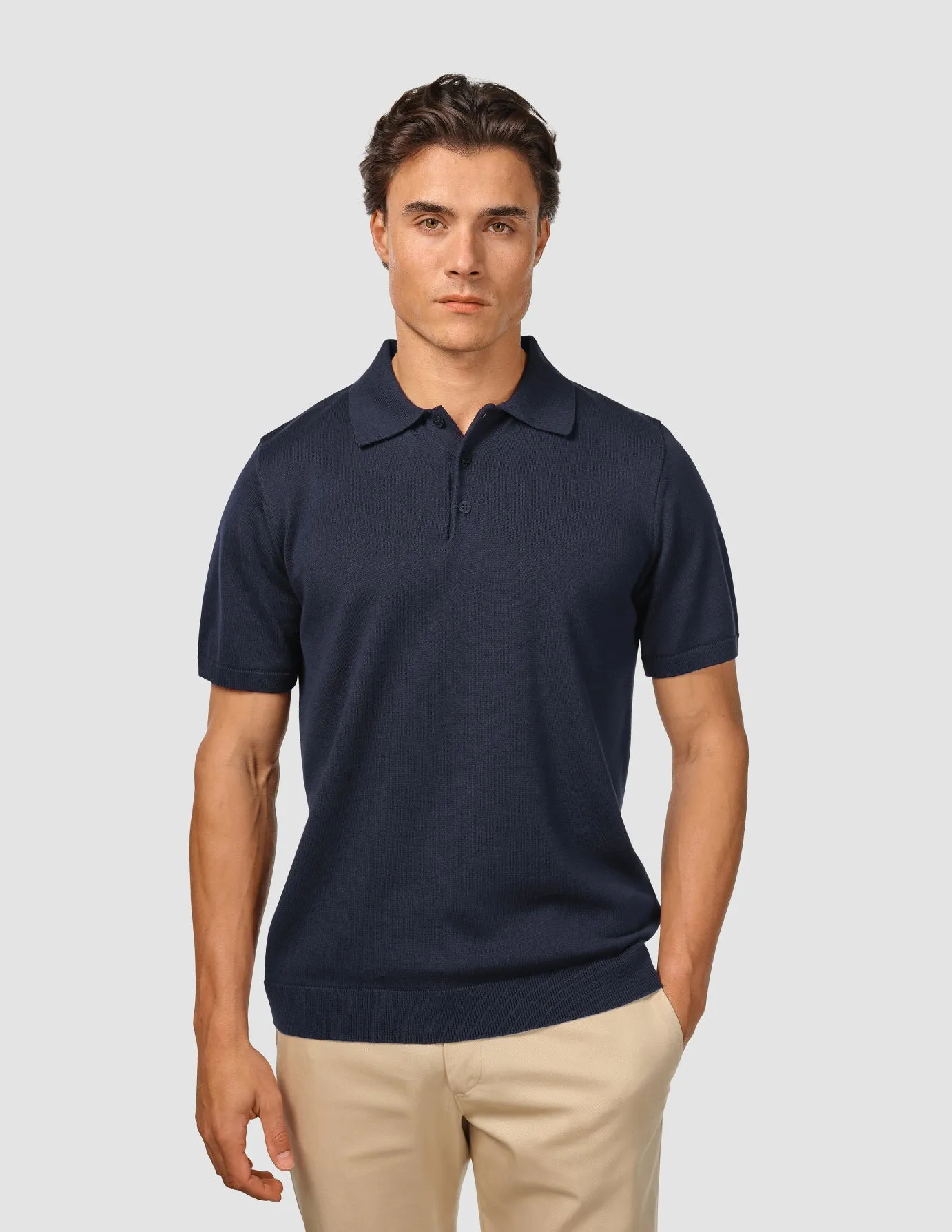 Everyday Knit Short Sleeve Polo Navy sold by Shaping New Tomorrow
