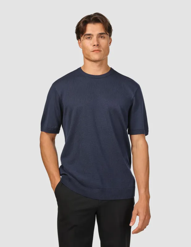Everyday Knit Box Fit T-shirt Navy sold by Shaping New Tomorrow