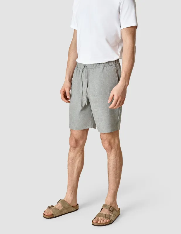 Tech Linen Elastic Shorts Charcoal sold by Shaping New Tomorrow