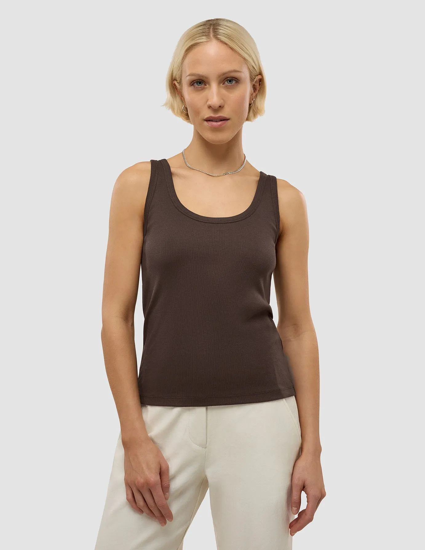 Women's Rib Tank Top Espresso sold by Shaping New Tomorrow