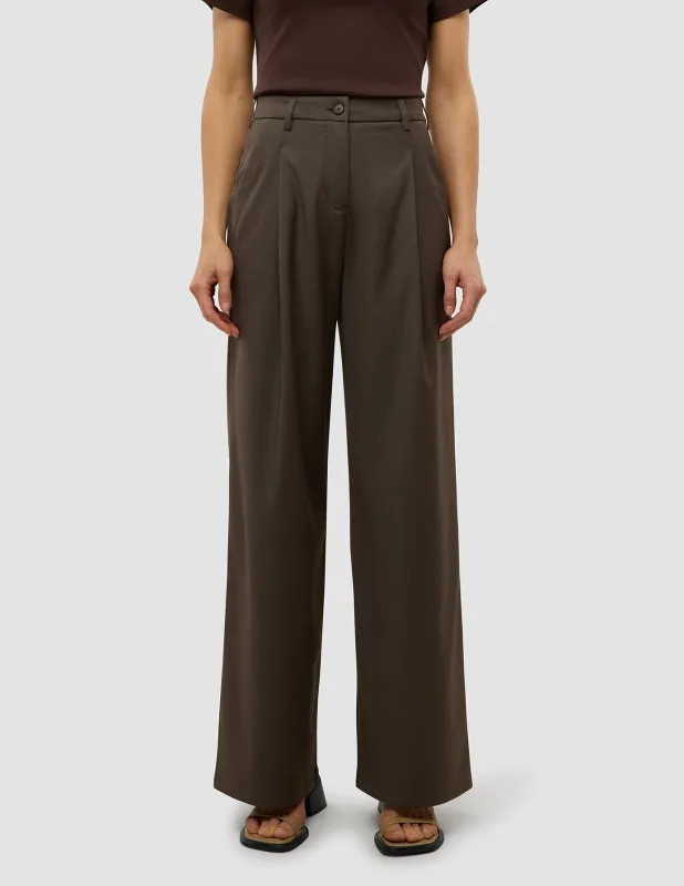 Women's Skye Pants Wide Dark Chestnut Melange sold by Shaping New Tomorrow