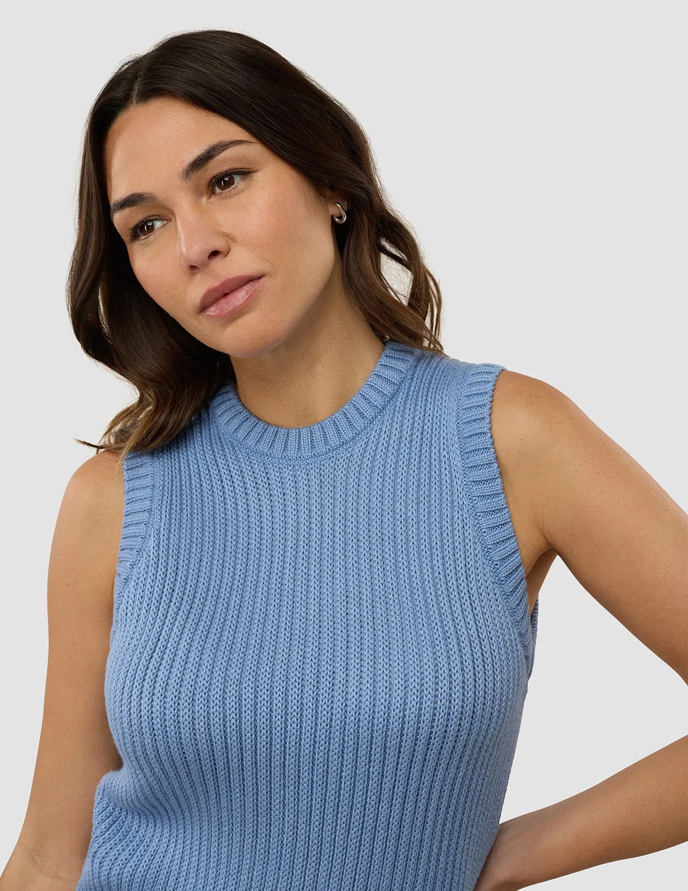 Women's Structured Knit Top Serenity Blue sold by Shaping New Tomorrow product image thumbnail 4