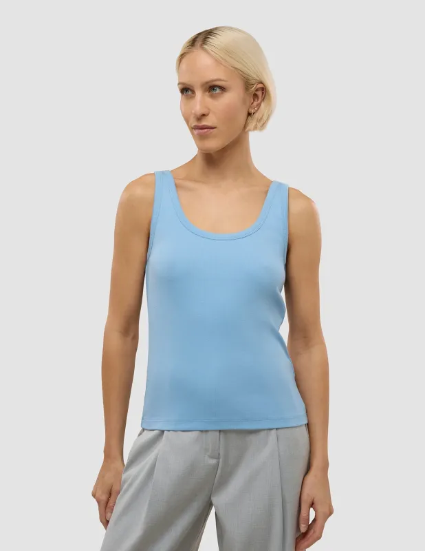 Women's Rib Tank Top Blissful Blue sold by Shaping New Tomorrow