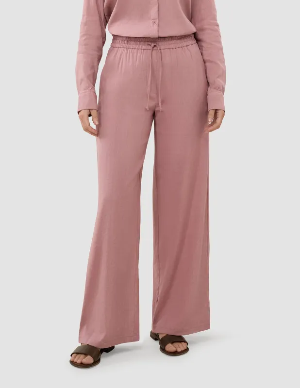Women's Linen Pants Relaxed Dusty Cerise sold by Shaping New Tomorrow