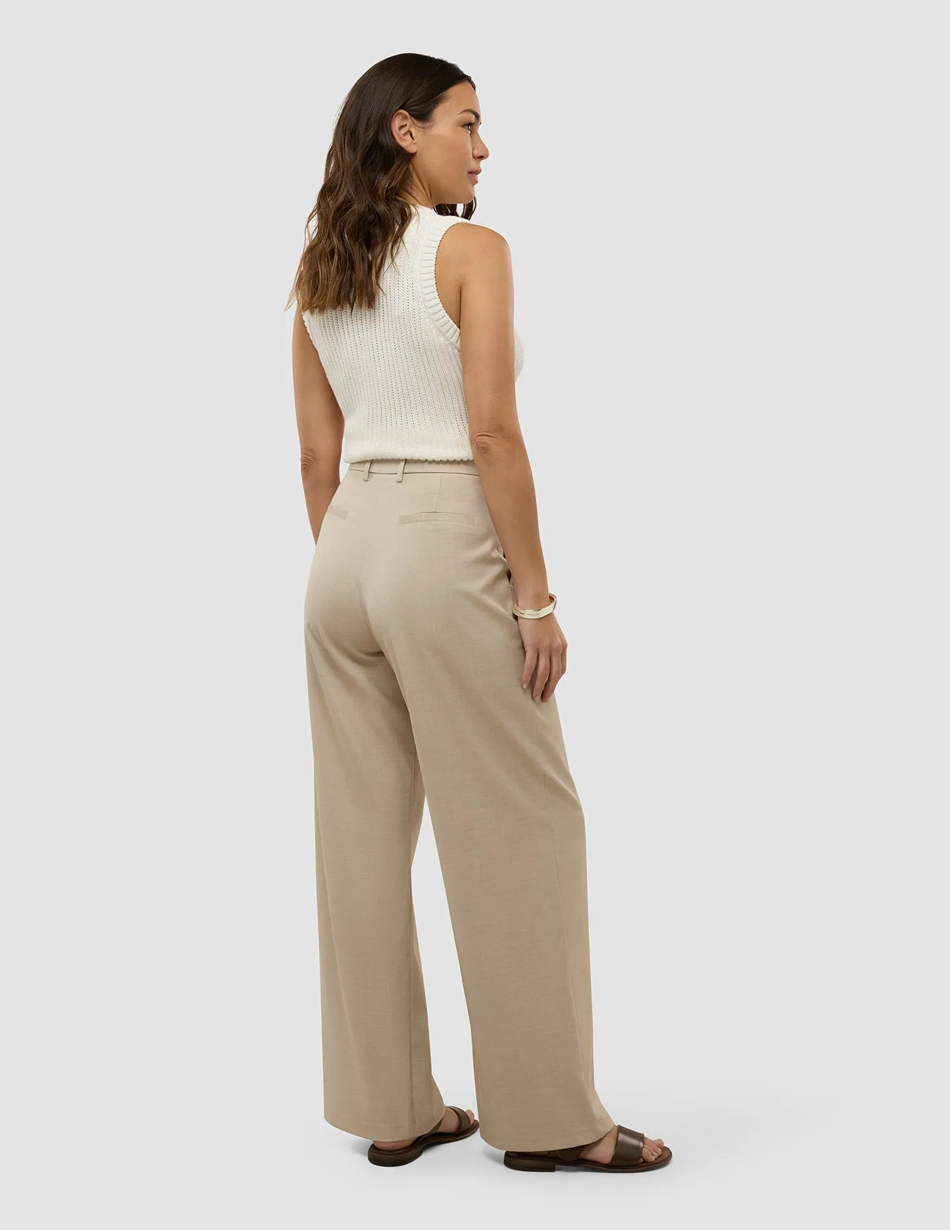 Women's Skye Pants Wide Sandy Beige Melange sold by Shaping New Tomorrow product image thumbnail 4