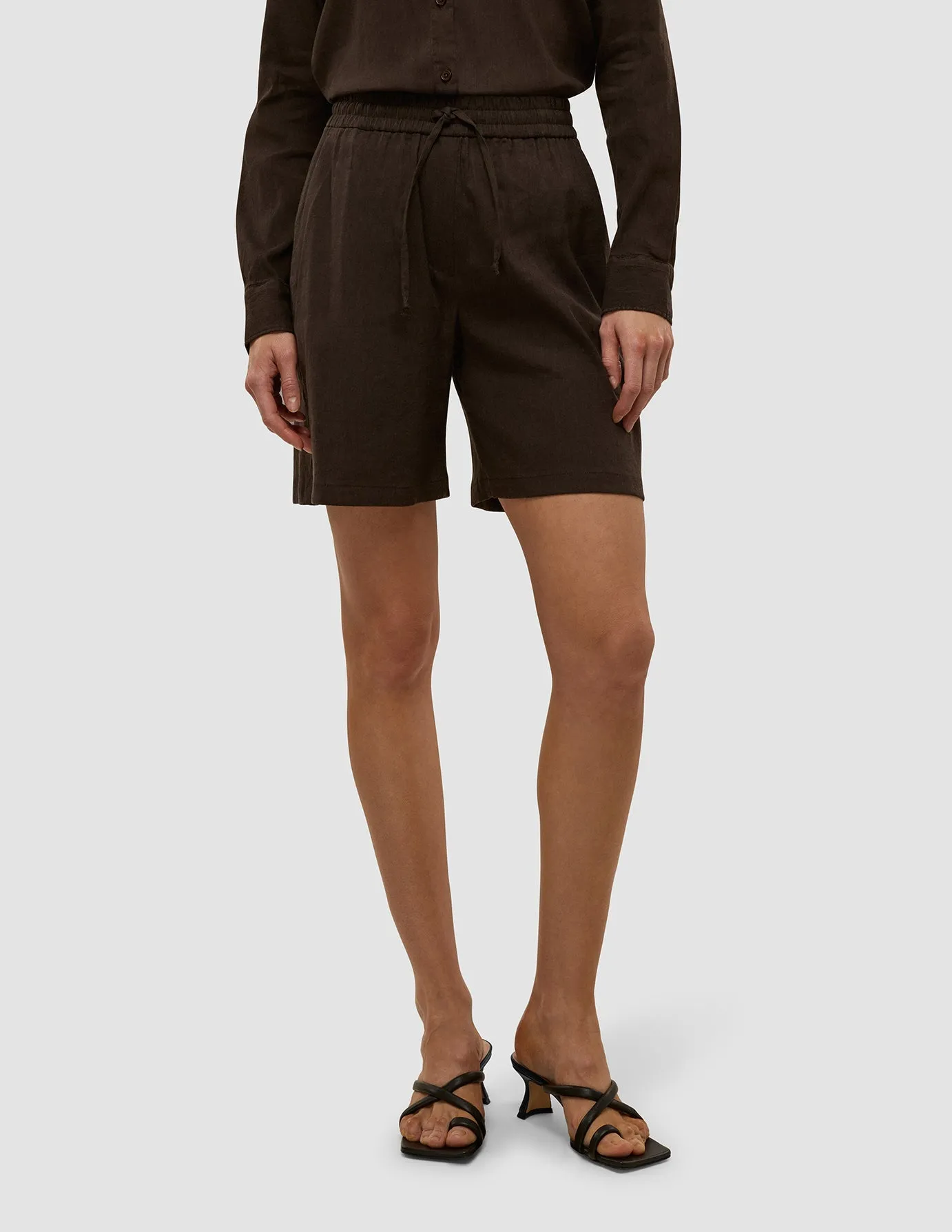 Women's Linen Shorts Relaxed Espresso sold by Shaping New Tomorrow
