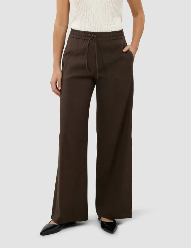 Women's Linen Pants Relaxed Espresso sold by Shaping New Tomorrow