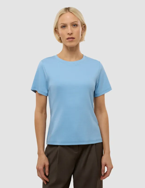 Women's Rib T-Shirt Blissful Blue sold by Shaping New Tomorrow