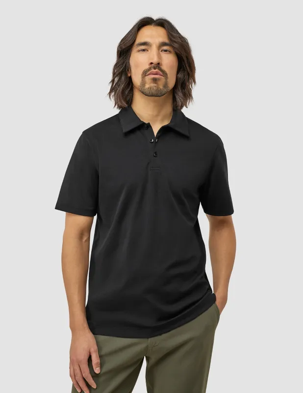 Evolve Pique Polo Black sold by Shaping New Tomorrow