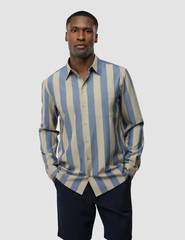 Tech Linen Casual Shirt Coastal Stripes sold by Shaping New Tomorrow