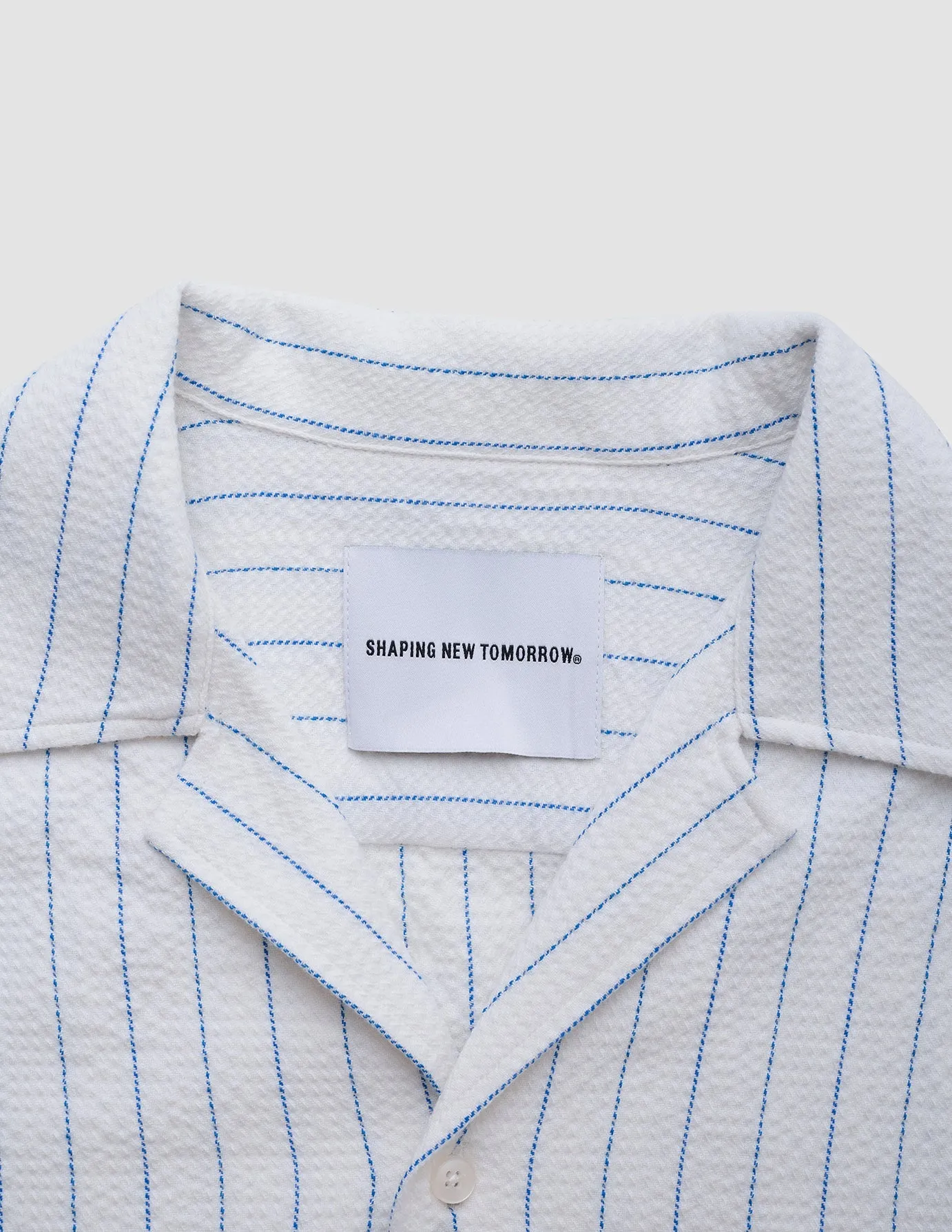 Seersucker Short Sleeve Shirt Blue Stripes sold by Shaping New Tomorrow product image thumbnail 5