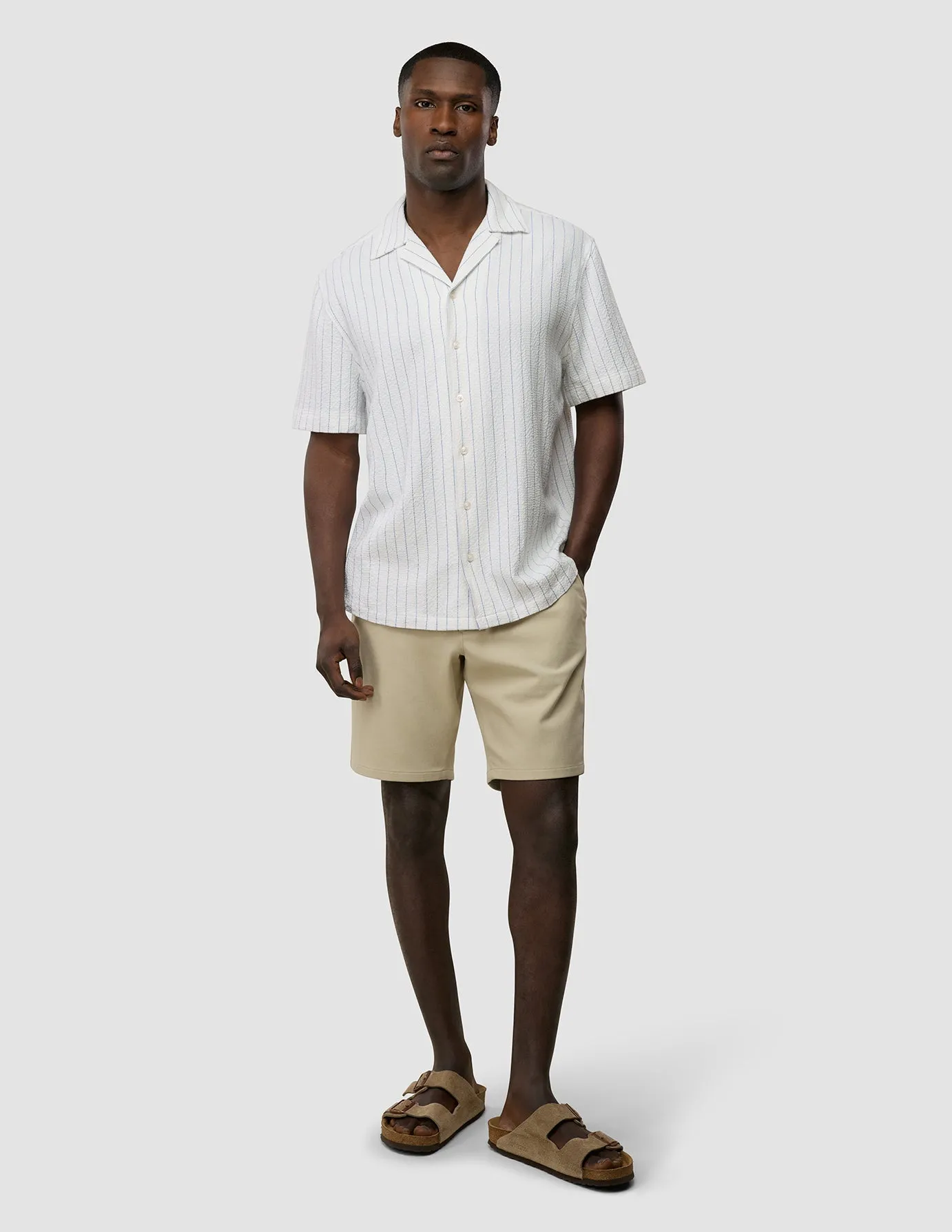 Seersucker Short Sleeve Shirt Blue Stripes sold by Shaping New Tomorrow product image thumbnail 2