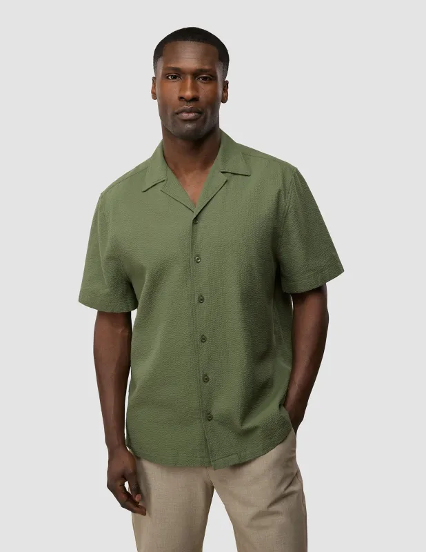 Seersucker Short Sleeve Shirt Clover Green sold by Shaping New Tomorrow