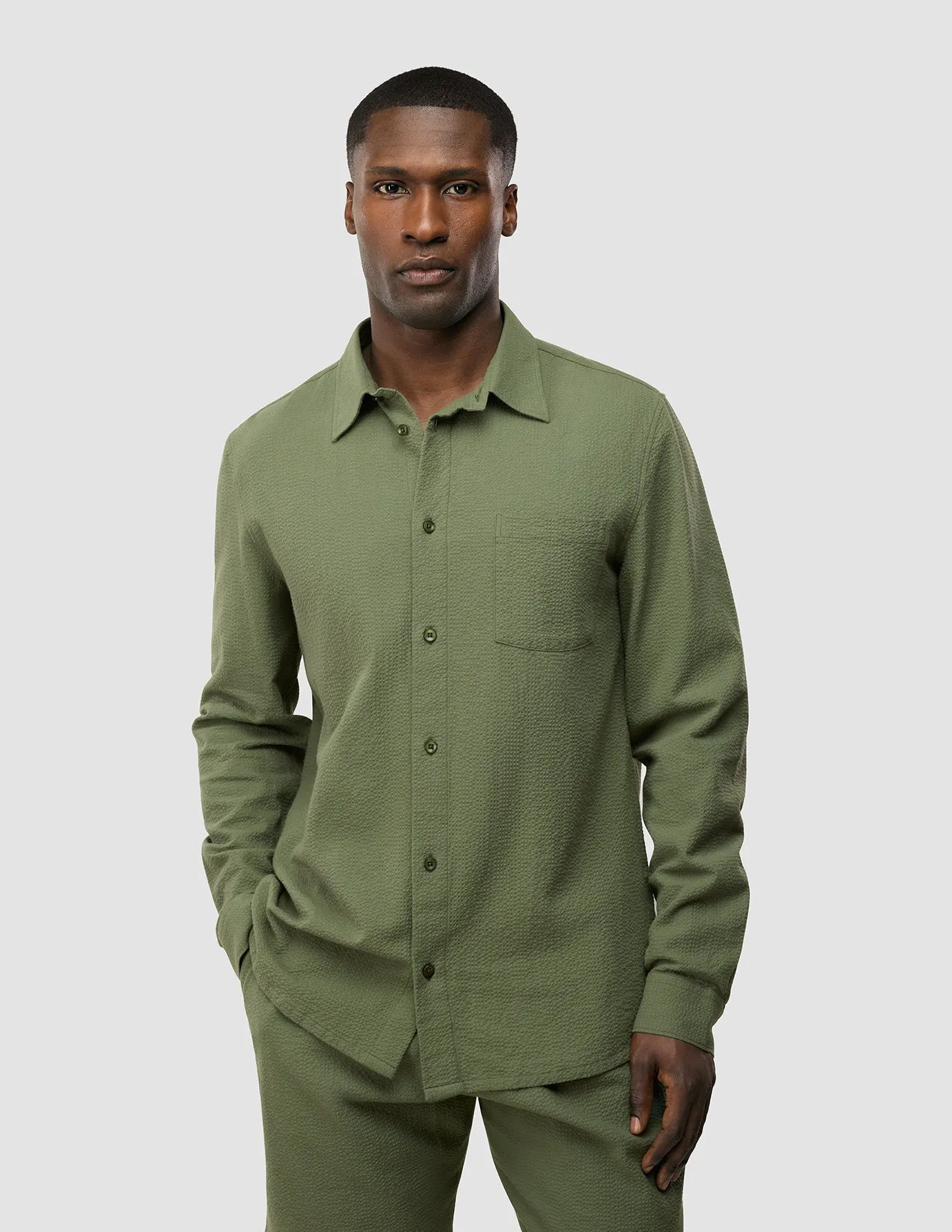 Seersucker Casual Shirt Clover Green sold by Shaping New Tomorrow