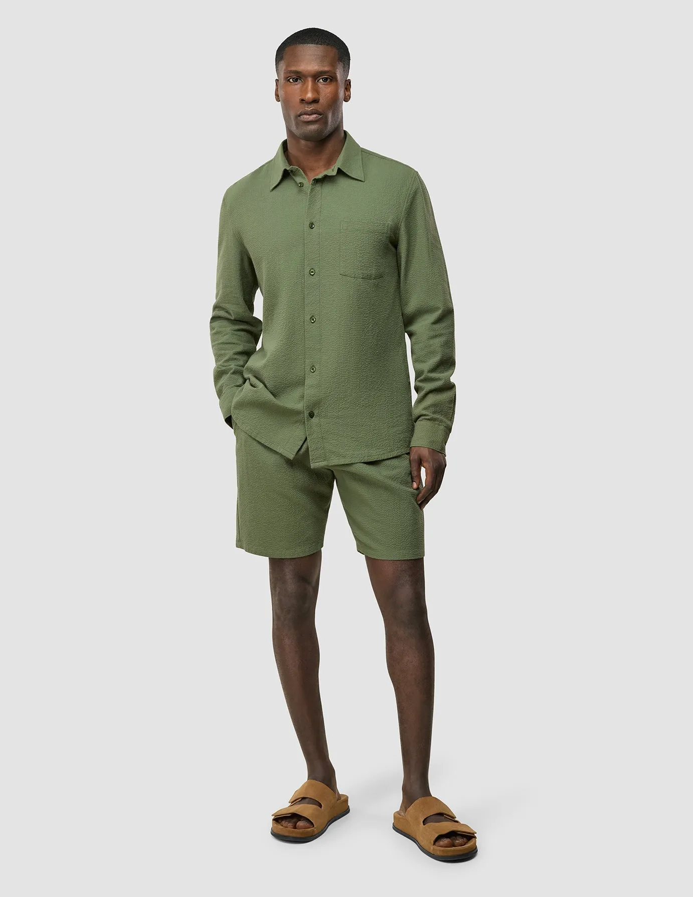 Seersucker Casual Shirt Clover Green sold by Shaping New Tomorrow product image thumbnail 2