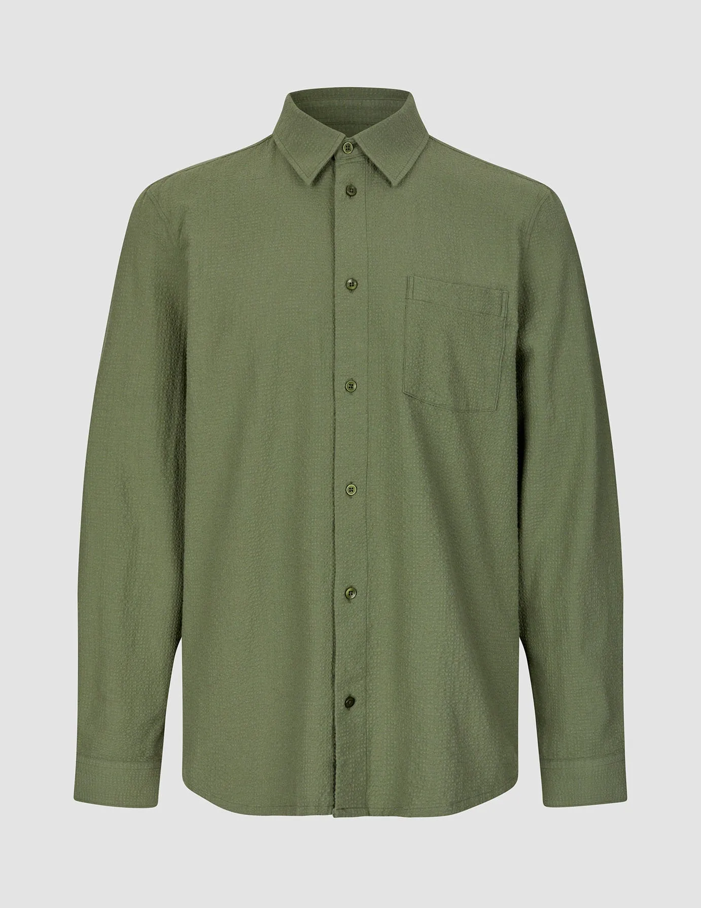 Seersucker Casual Shirt Clover Green sold by Shaping New Tomorrow product image thumbnail 3