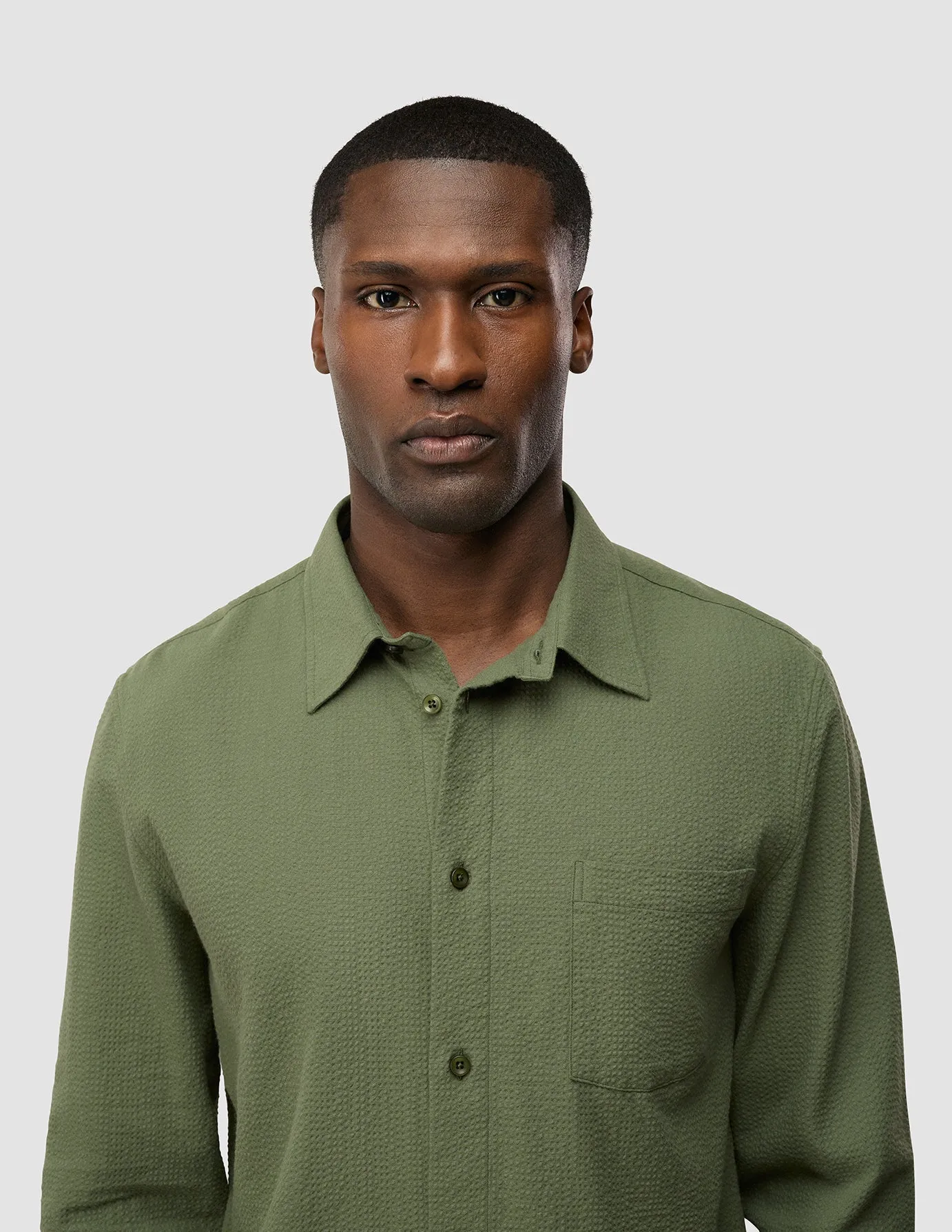 Seersucker Casual Shirt Clover Green sold by Shaping New Tomorrow product image thumbnail 4