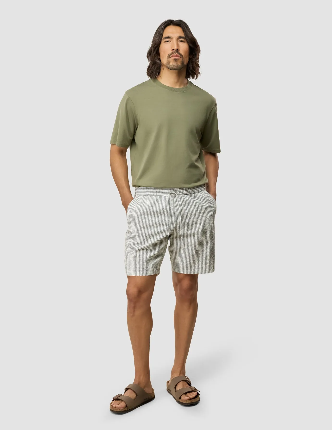 Seersucker Shorts Green Stripes sold by Shaping New Tomorrow product image thumbnail 2